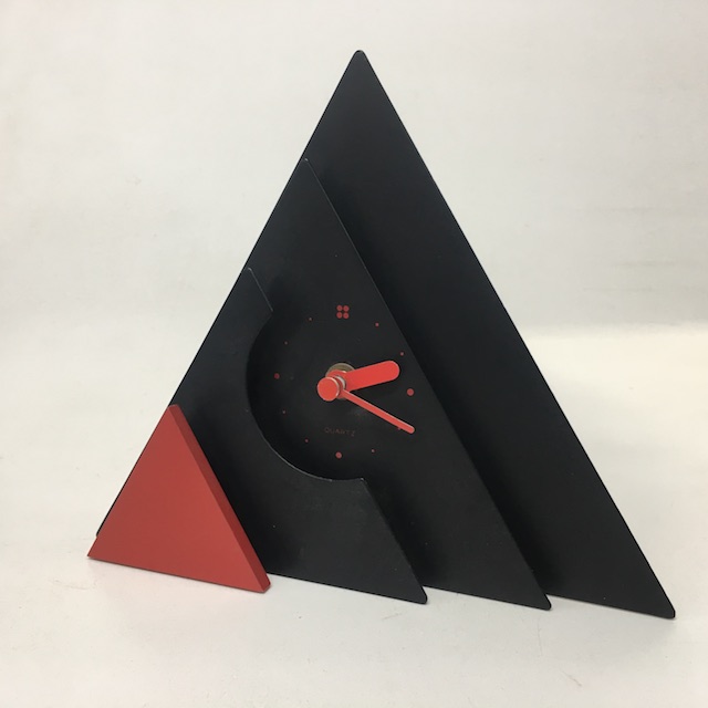 CLOCK, Alarm - Black Red Triangle